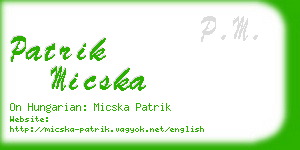 patrik micska business card